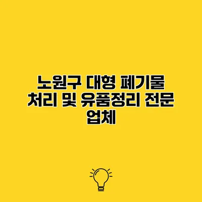 노원구 대형 폐기물 처리 및 유품정리 전문 업체