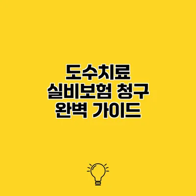 도수치료 실비보험 청구 완벽 가이드