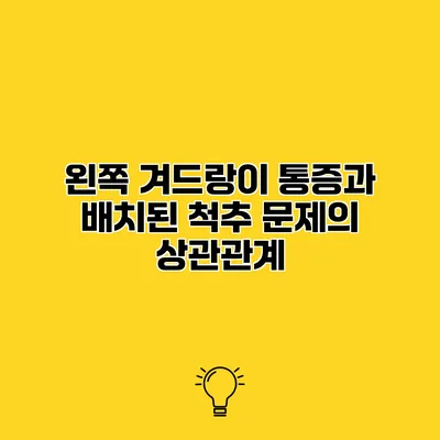 왼쪽 겨드랑이 통증과 배치된 척추 문제의 상관관계