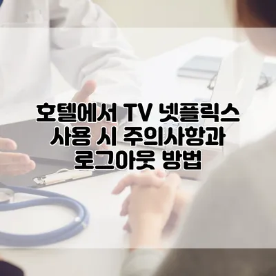 호텔에서 TV 넷플릭스 사용 시 주의사항과 로그아웃 방법